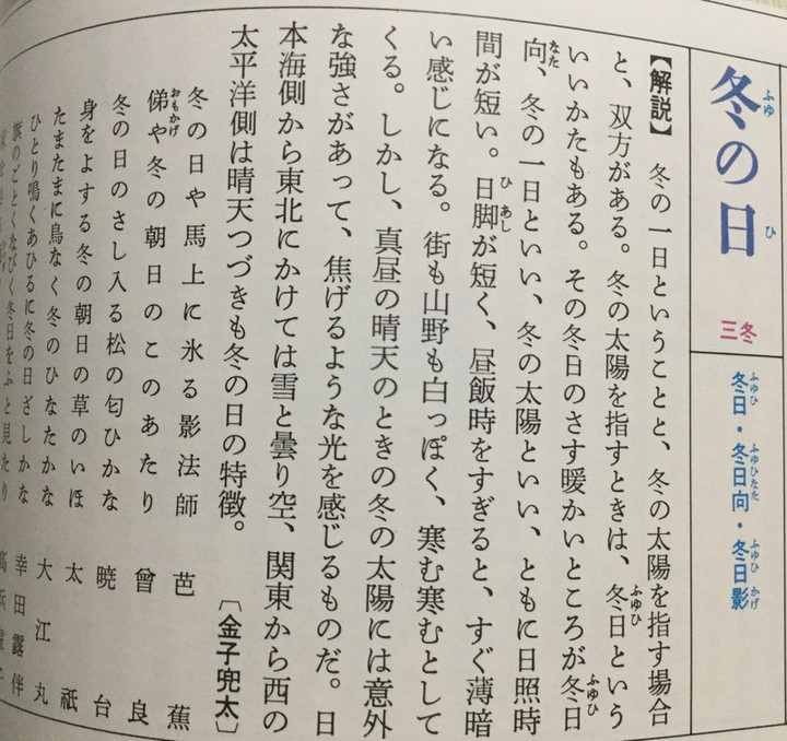 俳句 HAIKU : 俳句の鑑賞 《冬の日・冬日・冬日向》